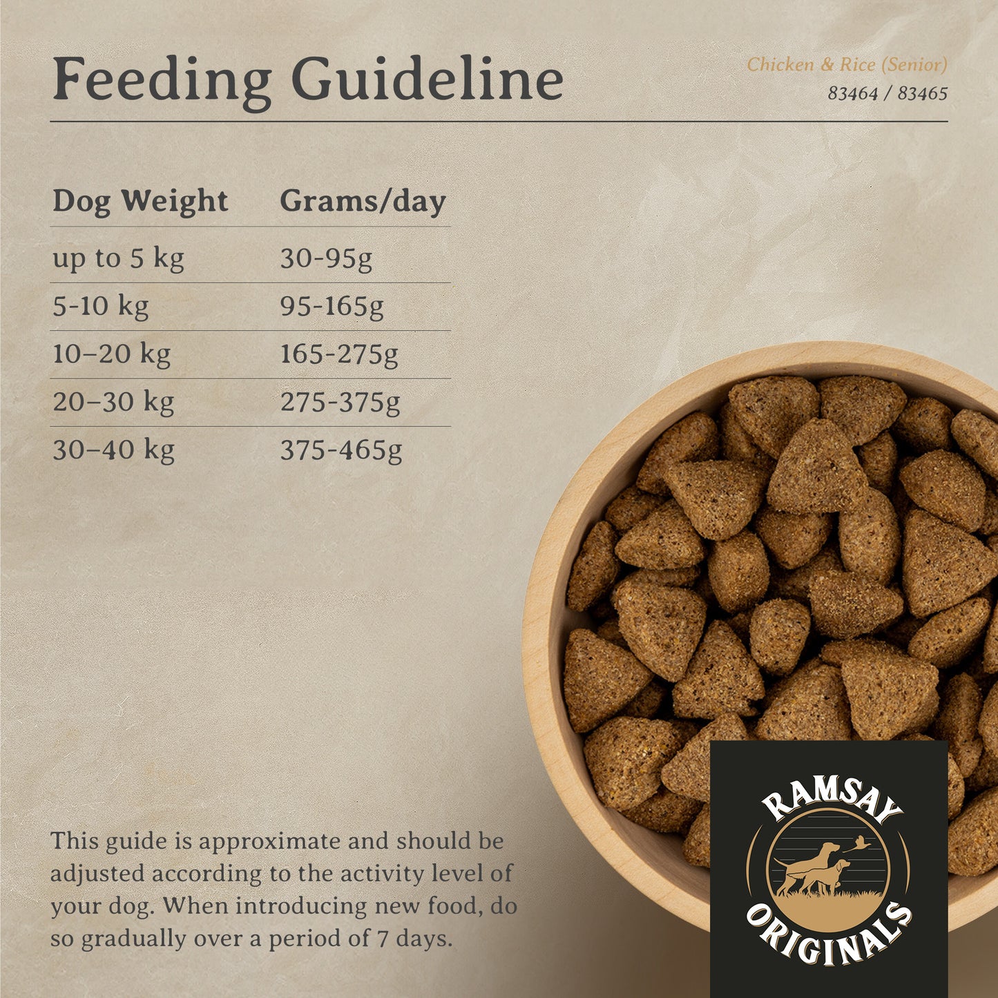 Ramsay Originals Senior Dry Dog Food - Chicken & Rice